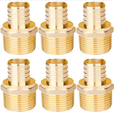 WHK 6 PACK PEXB 1 inch X 1 Inch Male NPT MNPT Adapter Crimp Pex Fittings