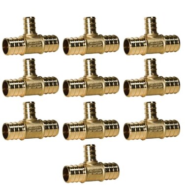 PEX 1/2" X 3/4" XFITTING 10 Pieces XFITTING 34 x 34 x 12 Pex B Reducing Tee