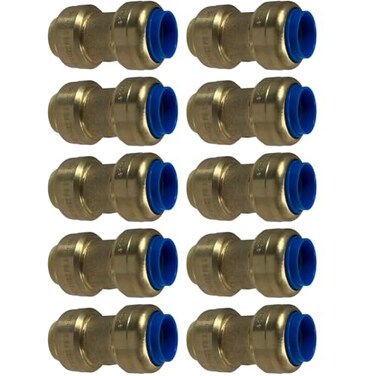XFITTING 10 PIECES 12 X 12 PB POLYBUTYLENE CONVERSION PUSH FIT COUPLINGS BRASS