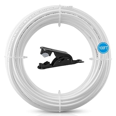 HAOCHEN 100FT 14 Inch ODRO Water TubingNSF Pipe for ROReverse Osmosis Water Purifier Filter SystemBPA free Flexible Plastic HosewhiteTube Cutter