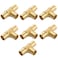 Litorange 34 inch T PEX Tee 34 x 34 x 34 Pack of 7 LeadFree Brass Barb Crimp Pipe FittingFittings