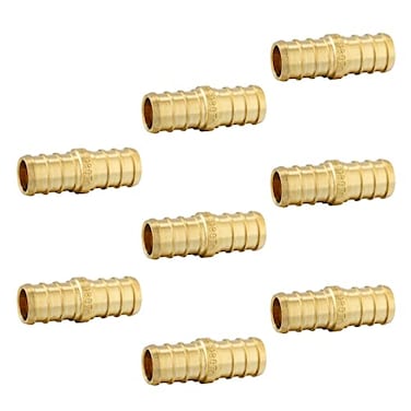 EFIELD Pack of 8 Pex Barb Crimp Brass Fittings 34 Inch Straight Coupling ASTM F1807PEX18070068PCS