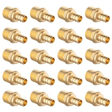 EFIELD 20Pack PEX 12 Inch x 12 Inch Male NPT Adaptors Brass Crimp Fittings LF BrassPEX1807267