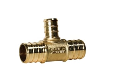 XFITTING 34 inch x 34 inch x 12 inch Pex Tee Reducing Tee Pex B Crimp Version Brass 25 Pieces