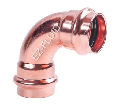 EZ-FLUID EZFLUID Plumbing Heavy Duty 2 Press x Press LF Pro press 90 Degree Elbow Copper Fittings wPro Type Press Copper Pipe ConnectionResidentialCommercial1