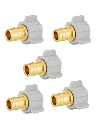 EFIELD 5Pack PexA Expansion Full Flow Brass Fittings 12 Pex X 12 Female NPT Swivel AdapterASTM F1960PEX19601265PCS