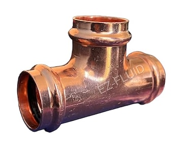 EZ-FLUID EZFLUID 112 Copper Press Tee FittingNo Lead Pro Press Copper Pressure Press 3 Way Tee FittingsPro Type Pipe Fitting ConnectionResidentialCommercial Plumbing1