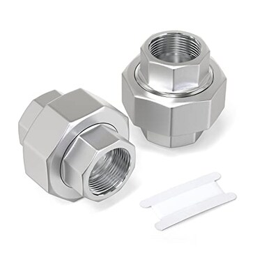 TAISHER 2PCS 304 Stainless Steel Union 34 NPT Female Cast Pipe Fitting