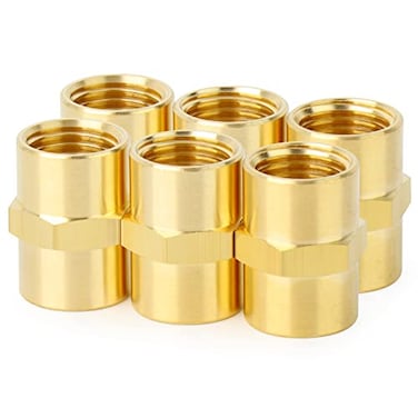 ChillWaves Brass Pipe Fitting Hex Coupling 34 NPT Female x 34 NPT Female Thread Adapter6PACK