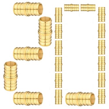Lidertik 20 Pack PEX Fittings 34 inch Straight Coupling Connector 34 PEX F1807 to 34 PEX F1807 Crimp Pipe Fitting Brass