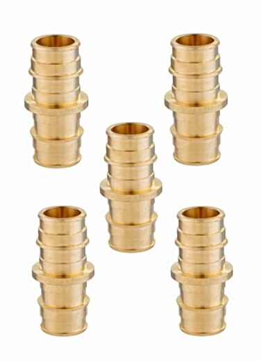 EFIELD 5Pack Pex A Full Flow Expansion Brass Fittings 12x 12 Straight Coupling ASTM F1960PEX19600085PCS