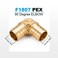 WMAXPFIT15 Pack 34 Inch PEX 90 Degree Elbow F1807 LF Brass crimp fitting for PEXb pipe