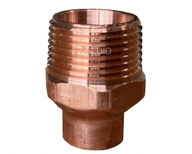 EZ-FLUID EZFLUID Plumbing 12 Solder x 34 MIP LF Copper Male Adapter C x MIP Sweat To Threaded Reducing Adapter for Copper Pipe Fittings 2Pcs