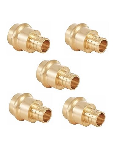 EFIELD Pack of 5 34 Copper Press X 34 PEX Crimp Coupling Brass Adapters For Copper and Pex Pipe Connection LF BrassPEX18073465PCS