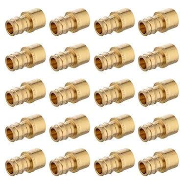 EFIELD Pack of 20 Pex A Full Flow Expansion Brass Fitting 12x 12 Female Sweat AdapterF196020 PiecesPEX1960139