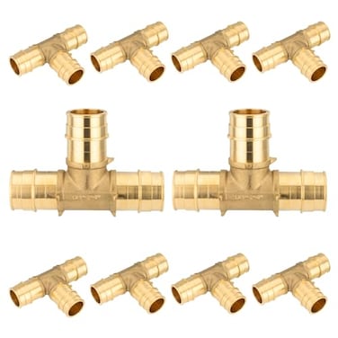 HeSun 10Pack PEXA Expansion Fitting 12 Inch Brass Pex Expansion Tee 12x12x12 TeeASTM F1960PEX1960041
