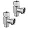 Tecmolog 2 PCS 3way 38 x 12 Tee Adapter Stainless Steel Angle Stop AddATee Valve for Toilet Brushed Nickel SBA020B2