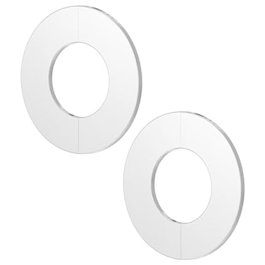 FOCMKEAS 2Pcs Wall Split Flange Fit 23660mm Diameter Pipe Stainless Steel Round Escutcheon Plate Wallmounted Water Pipe Cover Accessories Sliver