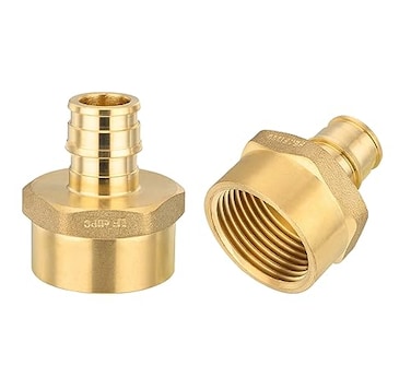 EFIELD Pex A Full Flow Expansion Brass Fitting 34 in x 1 in Female NPT Adapter ASTM F1960 For Pex Tubing Pipe Pack of 2PEX19601352PCS