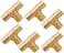 WHK 6 PACK PEXB 1 inch X 1 Inch x 1 Inch Pex Tee Brass Adapter Crimp Pex Fittings