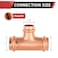 EFIELD Pack of 5 1 x 1 x 34 Copper Press Fit Tee Copper Fitting For Copper Tube Connection LBP DesignPRESS010