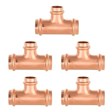 EFIELD Pack of 5 1 x 1 x 34 Copper Press Fit Tee Copper Fitting For Copper Tube Connection LBP DesignPRESS010