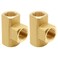 Uenede 2PCS 38 Inch Brass Tee Pipe Fitting 38 NPT Female Thread 3way Adapters for WaterOilGas