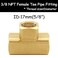 Uenede 2PCS 38 Inch Brass Tee Pipe Fitting 38 NPT Female Thread 3way Adapters for WaterOilGas