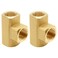 Uenede 2PCS 38 Inch Brass Tee Pipe Fitting 38 NPT Female Thread 3way Adapters for WaterOilGas