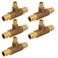 Midline Valve S12285 PEX A Monoflow Tee Pipe Fitting for Hydronic Heating Applications 34 in x 34 in x 12 in Pex Connections Brass 5 Pack