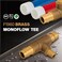 Midline Valve S12285 PEX A Monoflow Tee Pipe Fitting for Hydronic Heating Applications 34 in x 34 in x 12 in Pex Connections Brass 5 Pack