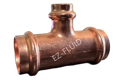 EZ-FLUID 10PK EZFLUID 34 X 12 Heavy Duty Copper Press Reducing Tee FittingHeavy Duty No Lead Copper Pressure Press 3 Way Reducer Tee Fittings withPro Press Pipe Plumbing Connection