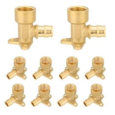 HeSun 10Pack Pex A Fitting 12 Inch Expansion Drop Ear Elbow12 Female NPT Thread x 12 Pex A ExpansionASTM F1960