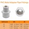 YSIL 1 NPT Male Thread x Slip Socket PVC Pipe Fitting Adapter Connector Union Coupling for 1 Inch SCH40 PVC Pipe White 12 Pack