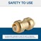 GUOFIS 10 Pack 34 Inch Pushfit Straight Coupling PEX Brass Pushfit Coupling with Disconnect Clip PushtoConnect Plumbing Fittings for PEX Copper CPVC