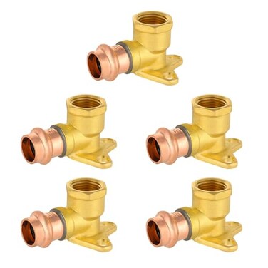 EFIELD Pack of 5 12 Copper Press Fit x 12 Female NPT Drop Ear 90Degree Elbow Plumbing Fittings LBP DesignPRESS019