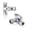 Pronese Brass 2Pcs ChromePlated AddATee 3Way 38 Inch Angle Stop Valve for Reverse Osmosis Water Filters Ice Maker Refrigerator