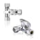 Pronese LeadFree Brass 2Pcs ChromePlated AddATee 3Way38 Inch x 38 Inch x 14 Inch Angle Stop Valve For Reverse Osmosis Water FiltersIce MakerRefrigerator