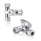 Pronese LeadFree Brass 2Pcs ChromePlated AddATee 3Way38 Inch x 38 Inch x 14 Inch Angle Stop Valve For Reverse Osmosis Water FiltersIce MakerRefrigerator