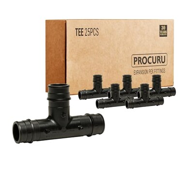 PROCURU 25Pack 34Inch Tee Expansion PEXA F1960 Plumbing Fitting Safe