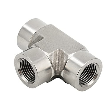 Yoebor Metalwork 316 Stainless Steel Pipe Fitting Forged Tee 12 NPT Female 1 Pc