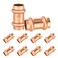 HeSun 10Pack 12 x 12 Copper Press Coupling with Stop P x P Press Fittings for Copper Tube ConnectionPRESS001