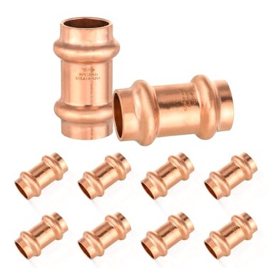 HeSun 10Pack 12 x 12 Copper Press Coupling with Stop P x P Press Fittings for Copper Tube ConnectionPRESS001