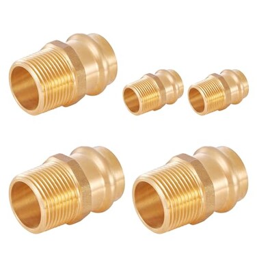 GUOFIS Copper Press Fittings Adapter34 Press Fit x 34 Male NPT ThreadedLF Brass Material5 PACKPEX18073505Pack
