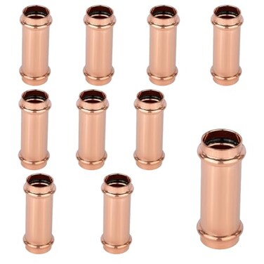 EFIELD Pack of 10 12 x 12 Copper Press Fit Extended Coupling Fittings No StopPRESS028
