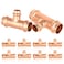 HeSun 10Pack Copper Press Tee 34 x 34 x 12 Pressure Fittings P x P x P for Copper Tube ConnectionPRESS018