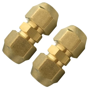 Joywayus 12 Air Conditioning Copper Pipe Extension Double Connector with Flare Nuts and Connectors Free Welding for Butt Copper Tube Diameter 12127mm