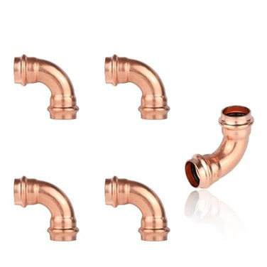 EFIELD Pack of 5 1 x 1 Copper Press Fit 90 Degree Elbow Fittings For Copper Tube ConnectionPRESS033