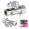 EFIELD Pro 4Pack Straight Stop Valve 12 Nominal 58 OD Compression x 38 OD 14Turn Heavy Duty Chrome Plated LF BrassVALVE372
