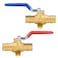 HeSun 2 PCs 34 Inch PEX A Expansion Ball Valve with Drop EarBrass Shut Off Valve Fit PEX A Expansion Pipe ASTM F1960 RedBlue